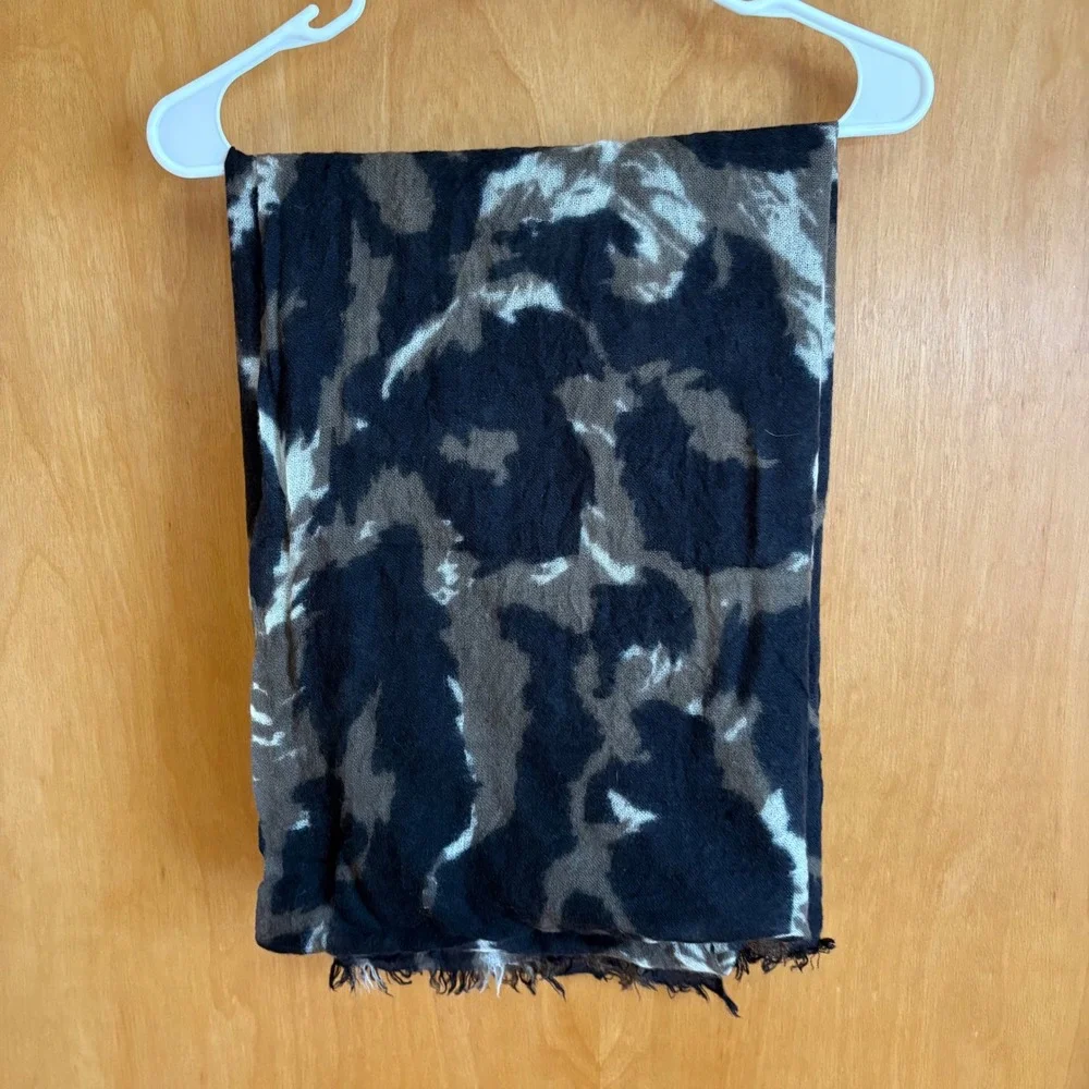 Diane von‎ Furstenberg Scarf Womens OS Brown Black Leopard Print 100% Cashmere